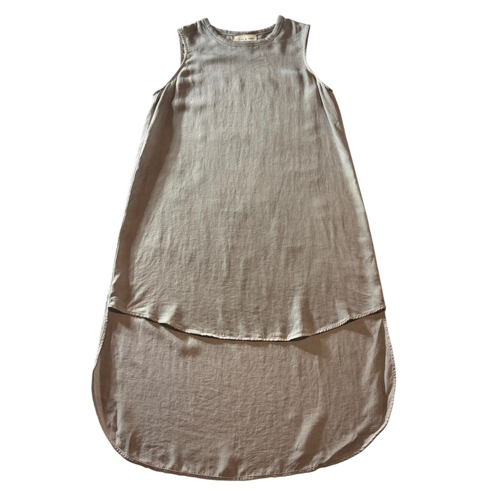 Cloth & Stone Grey Tencel High Low Sleeveless Shift Dress‎ C6806-680 Small - Picture 10 of 12